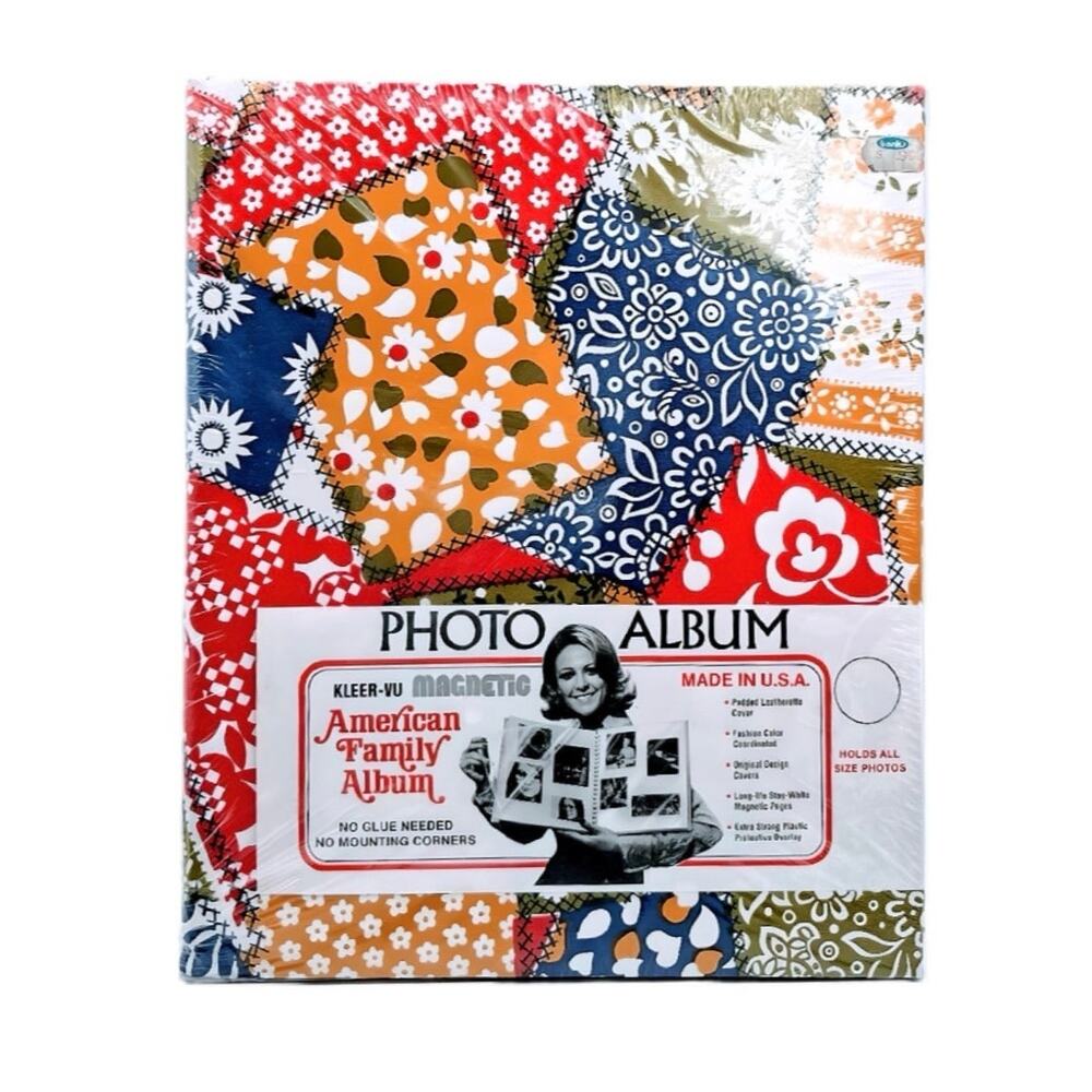 NOS 1970s Vintage Kleer Vu Flower Power Photo Album